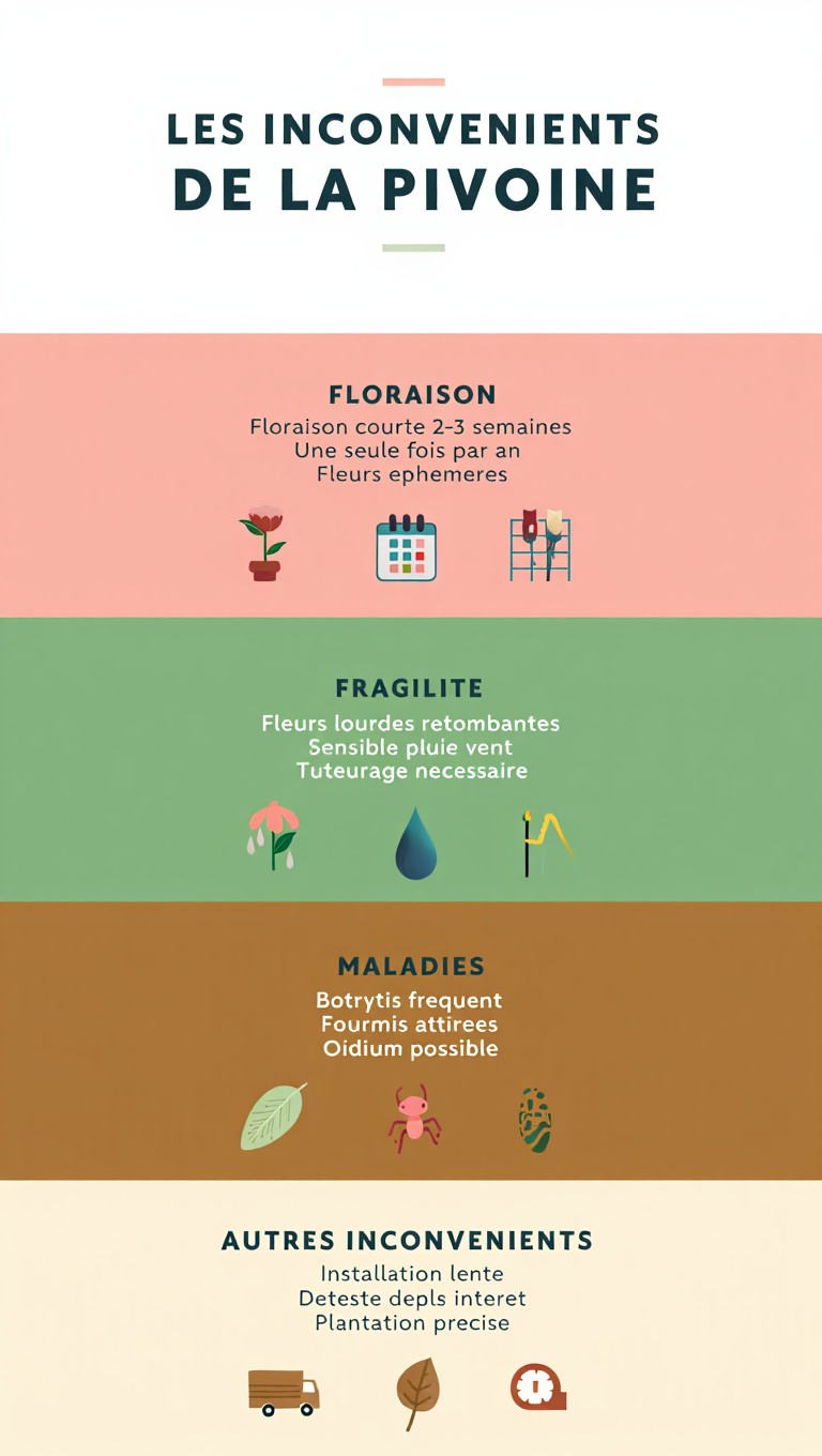 Inconvénients de la pivoine